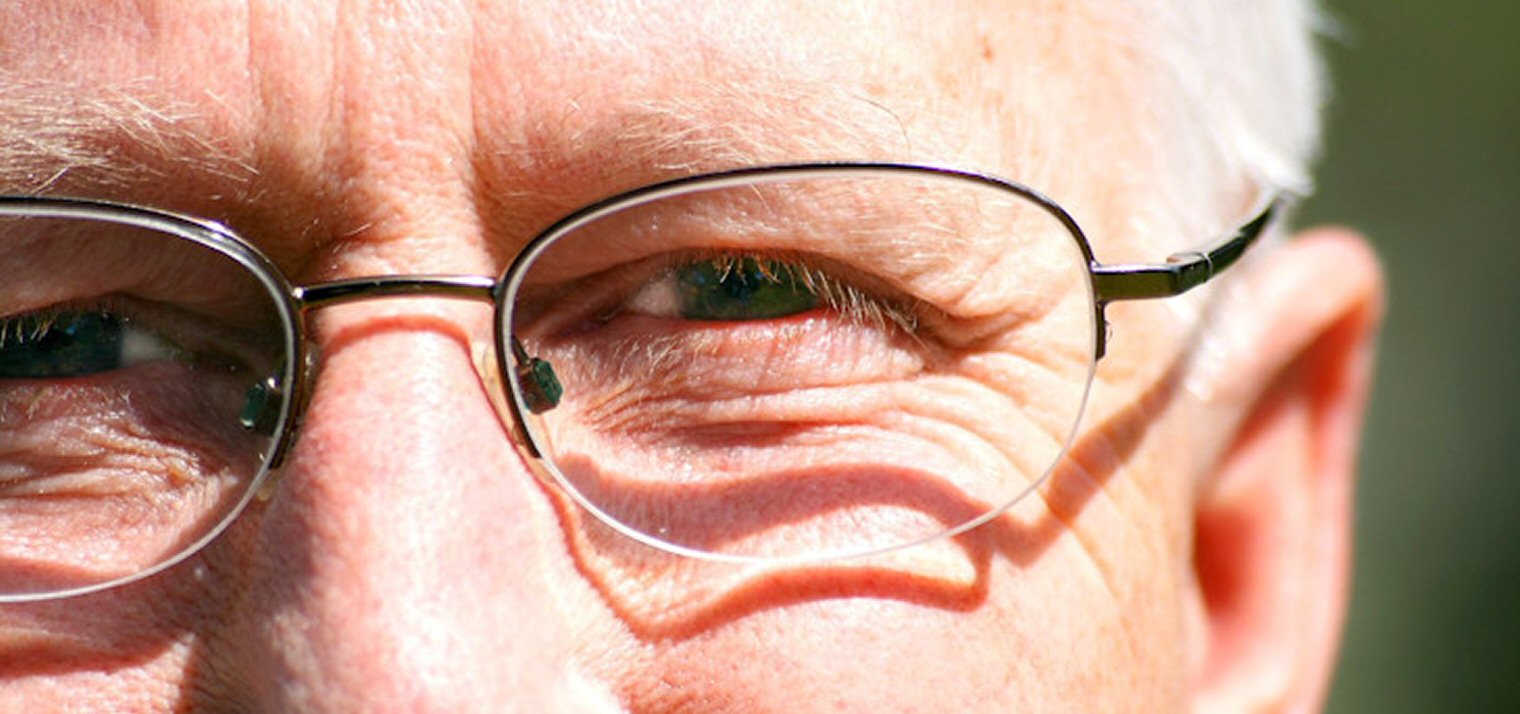 Close-Up of Male Wearing Glasses