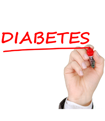 Hand writing diabetes in red marker pen