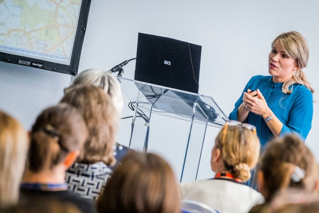 Emma Rankin delivering her talk