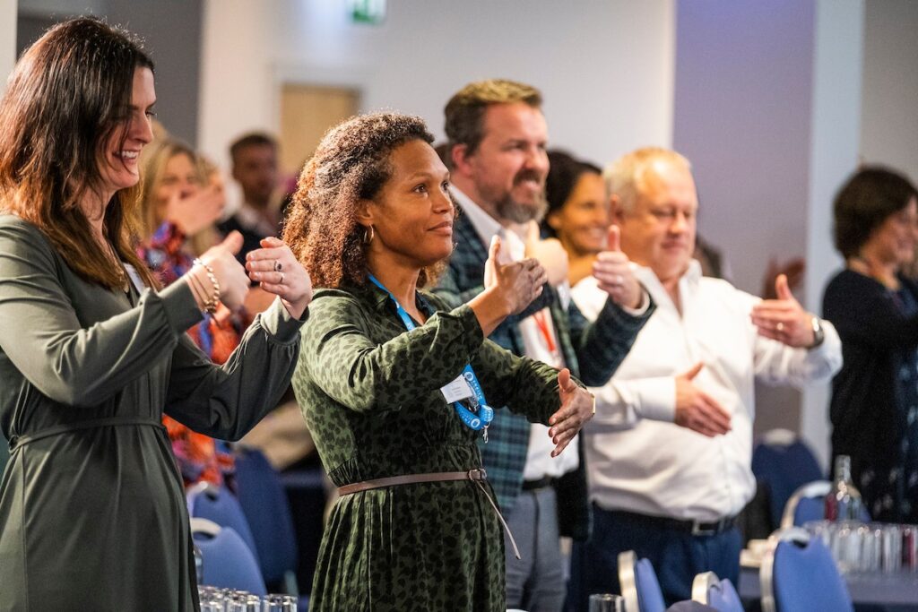 People participating in Gavin Oattes participatory talk