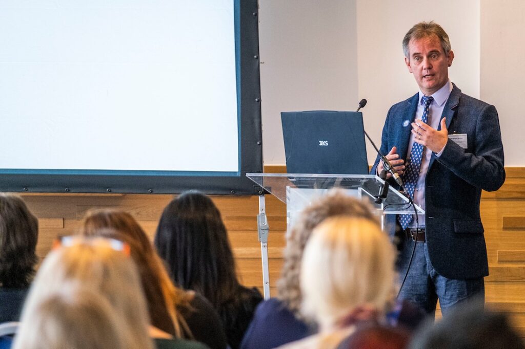 Dr Andrew Mackay delivering his part of the talk