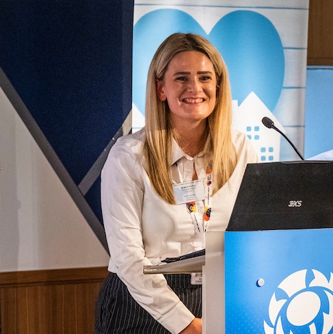 Mhairi MacKay presenting her part of the talk