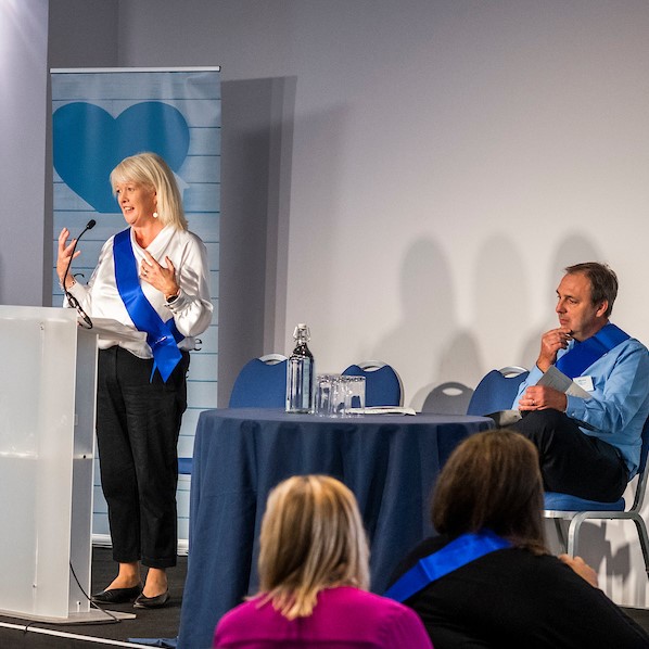 Maggie Byers-Smith and Donald Boyd giving their presentation
