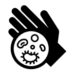 hand and bacteria icon
