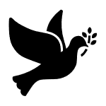 icon of a dove with a branch in it&#039;s beak