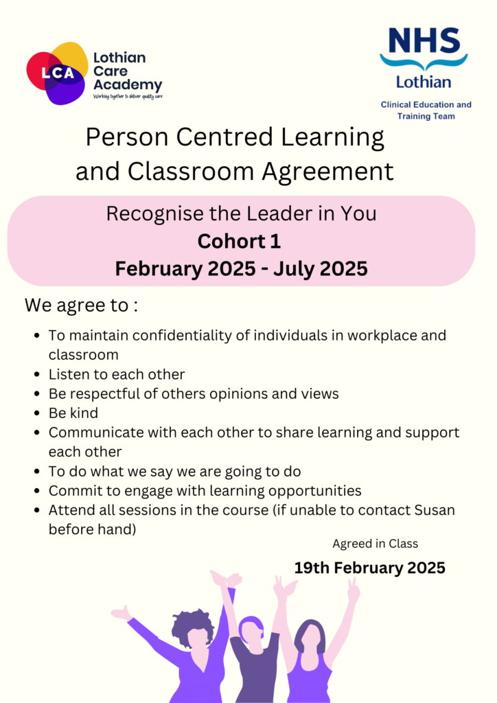 Recognise the Leader in You Class Agreement Cohort One