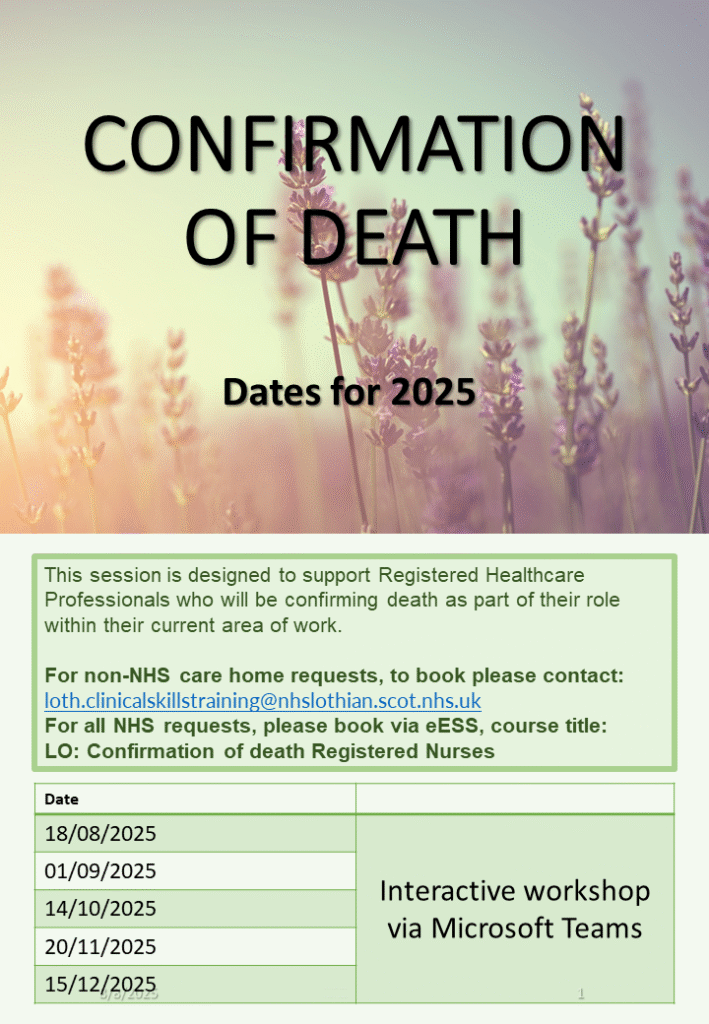 Confirmation of death flyer remaining 2025 DATES V3