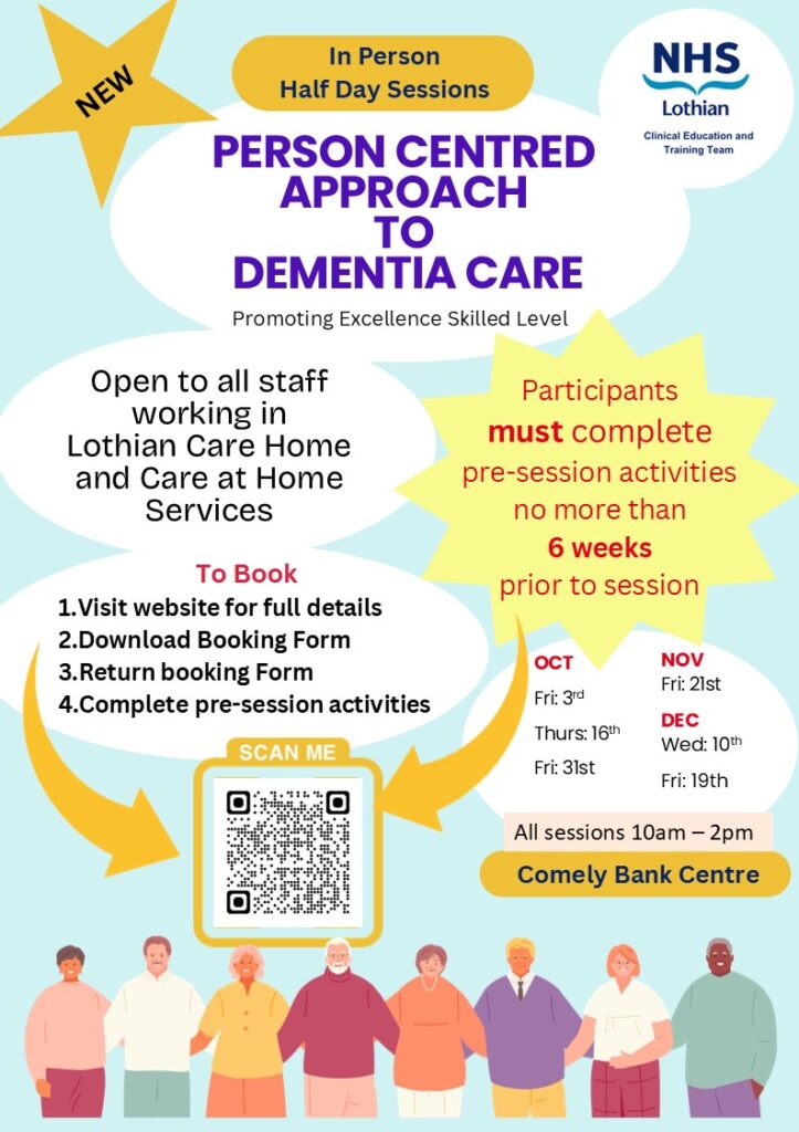 Flyer Person Centred Approch to Dementia Care Oct Dec 25