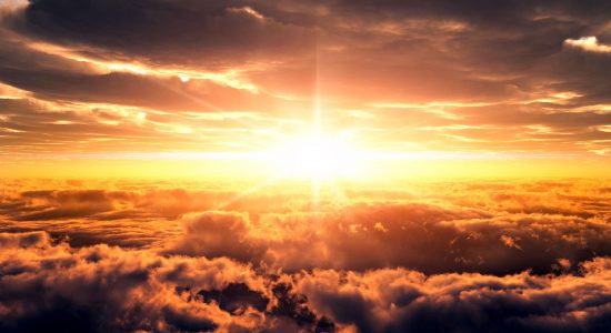 Sunshine over clouds