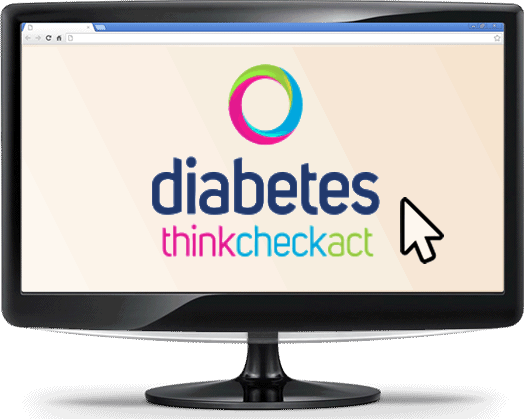Computer monitor showing diabetes website