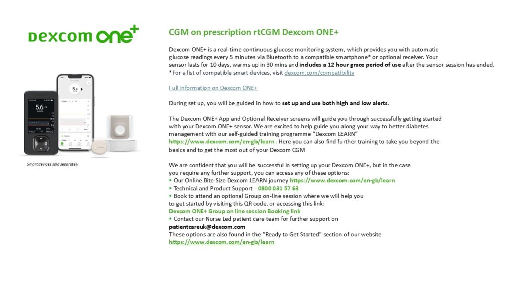Dexcom ONE+ Essential Information