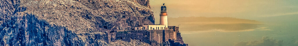 The Bass Rock with lighthouse, East Lothian