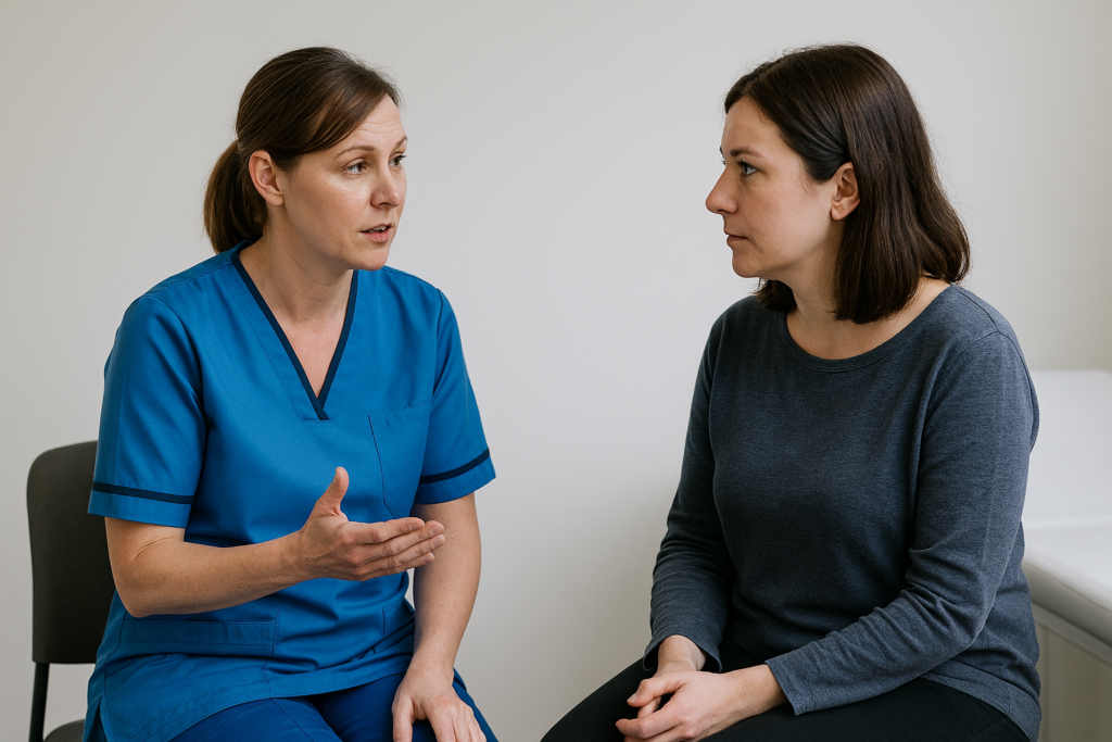 Nurse talking to a patient