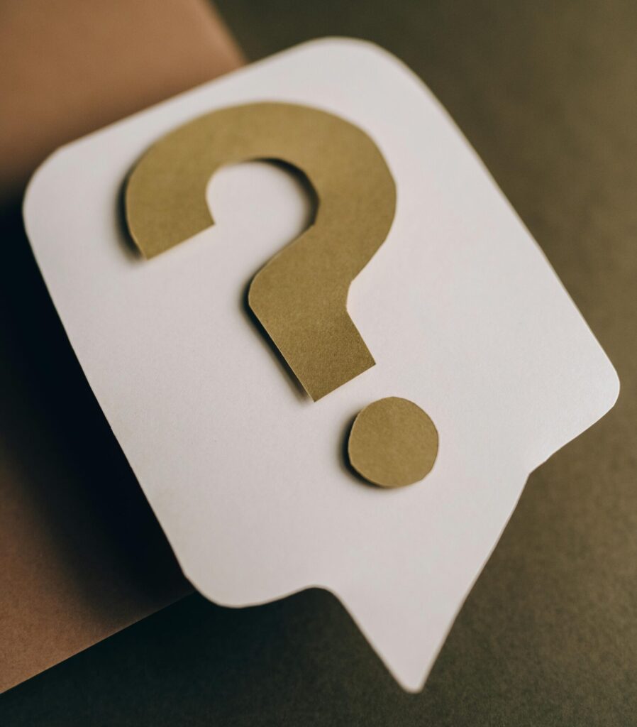 picture of question mark on cardboard