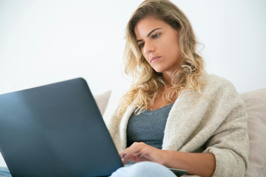 Picture of woman using a laptop