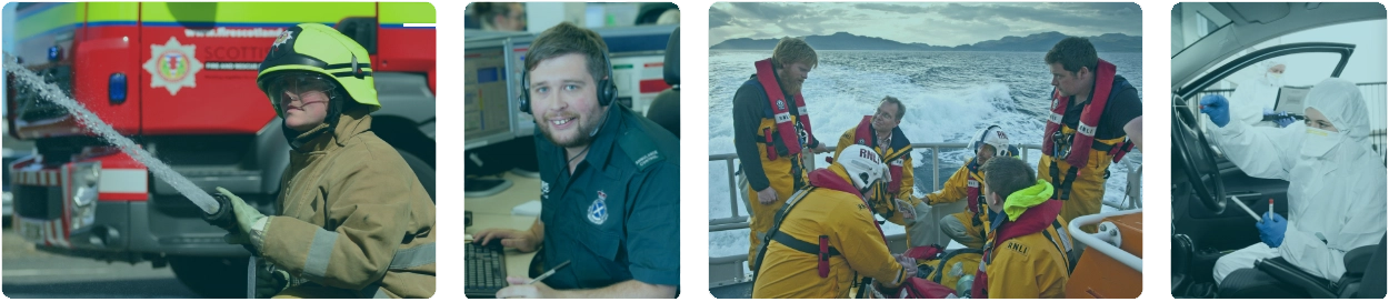 Images of emergency staff