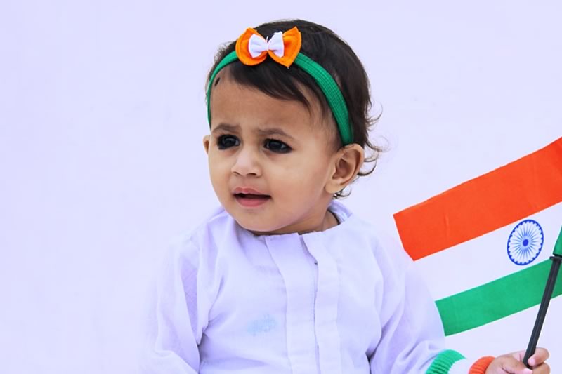 Baby with Indian Flag