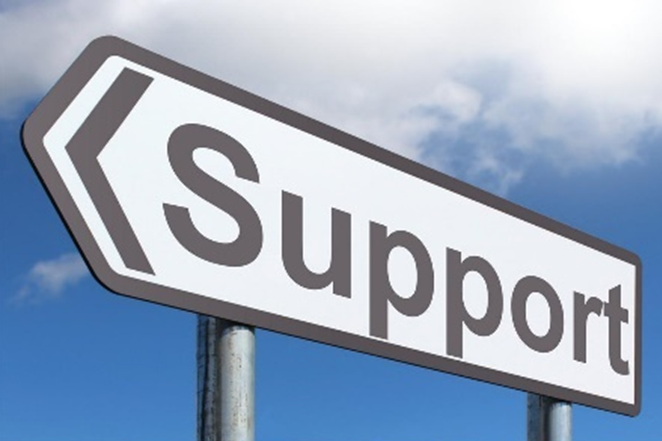 Roadsign reading "support"
