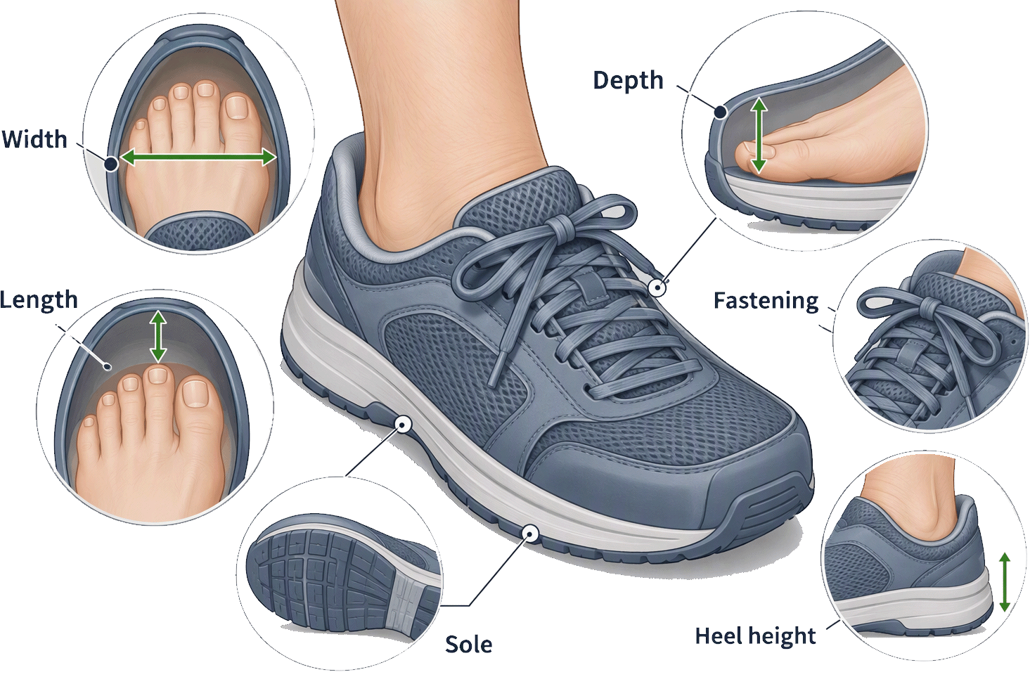 Footwear diagram