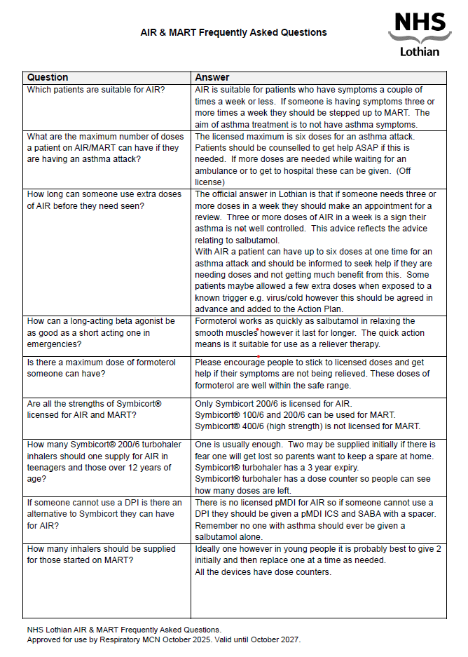 AIR & MART FAQ [Oct 2025]