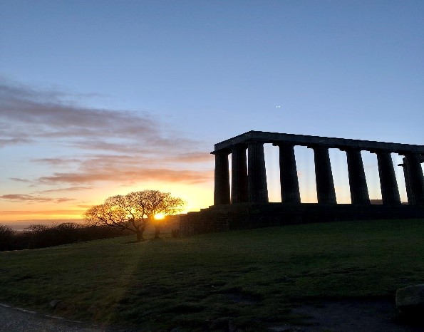 Photograph of Calton Hill, Edinburgh at sunset