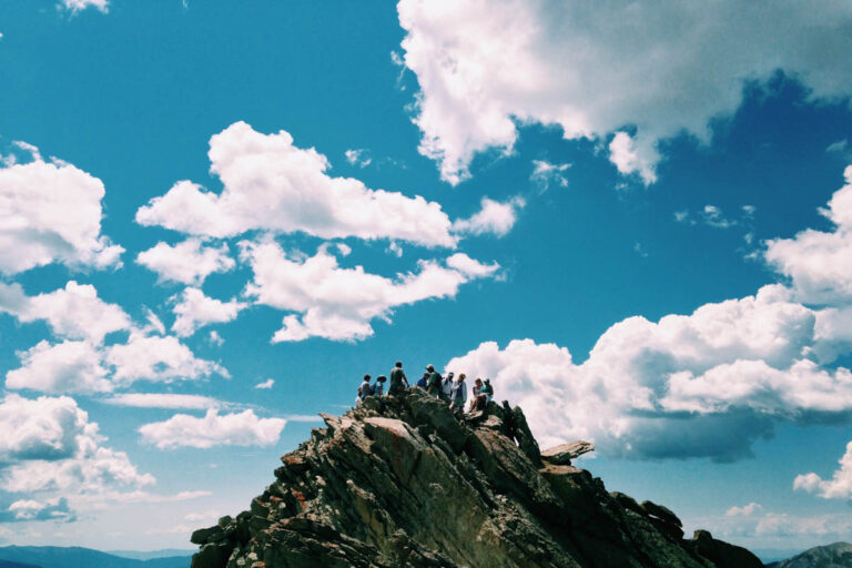 People on top of a mountain